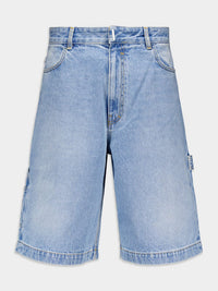 Givenchy Men's Carpenter Long Denim Shorts