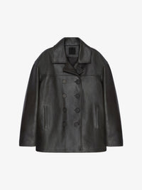 Givenchy Men's Leather Peacoat