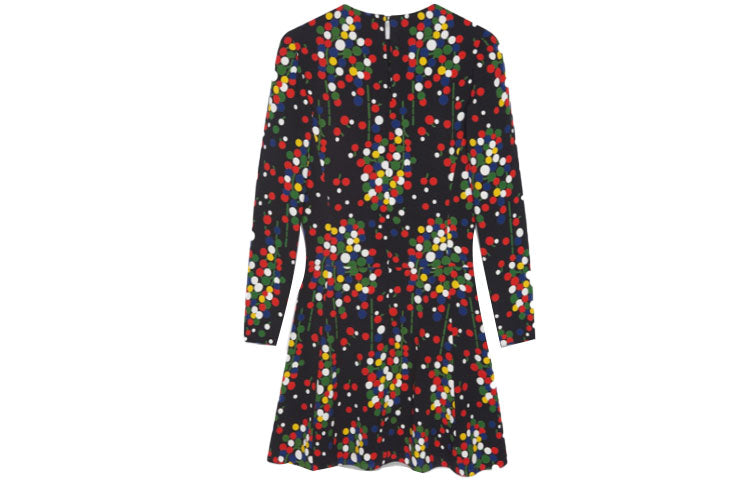 SAINT LAURENT Confetti-Print Flared Dress