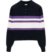 LOEWE Polo Sweater 'Deep Blue/Yellow/Purple'