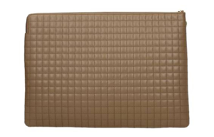 CELINE Leather Clutch Women's Brown