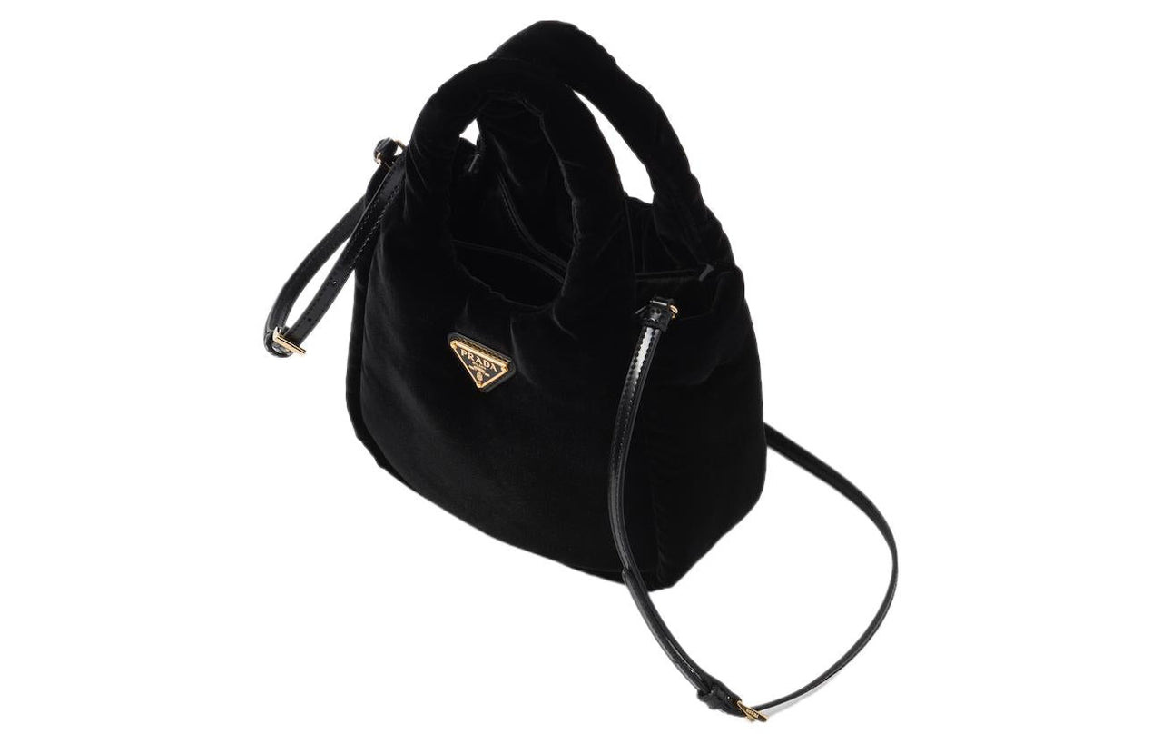 PRADA Fabric Shoulder Bag Crossbody Bag Handbag Mini Women's Black