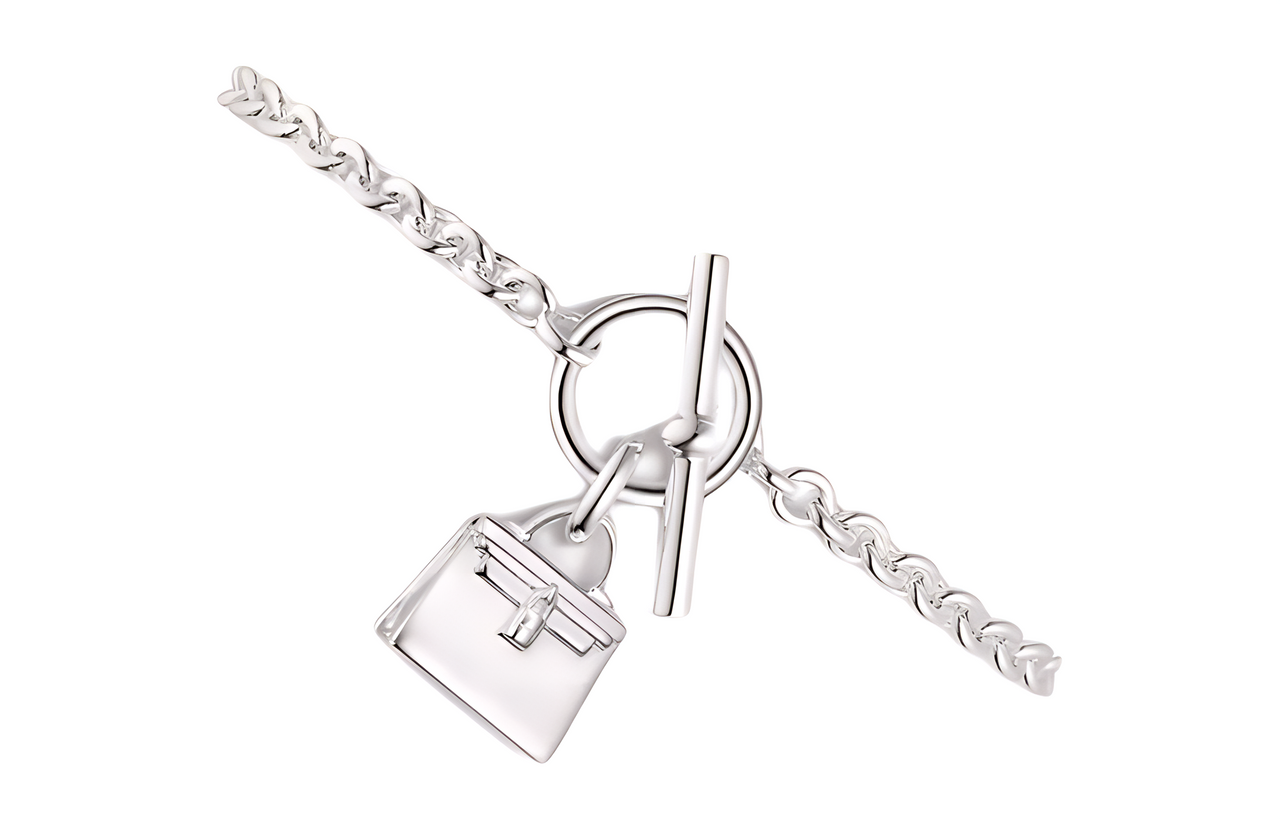 HERMES Kelly Bracelets Unisex Silver