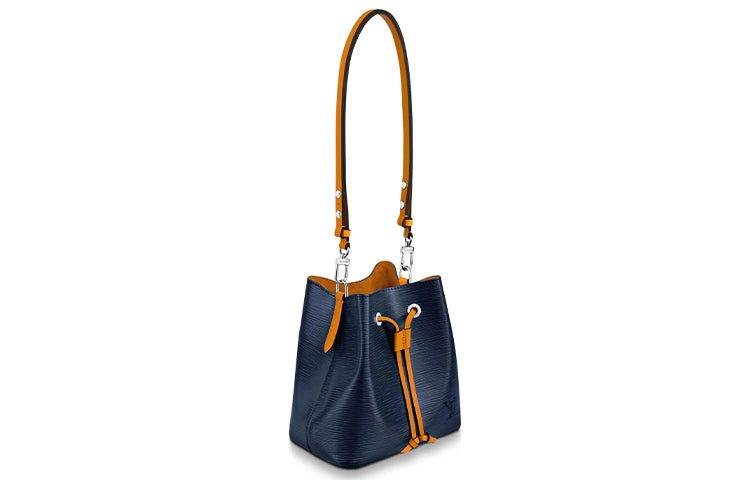 LOUIS VUITTON Cow Leather Bucket Bags Shoulder Bag Crossbody Bag Handbags Mini Women's Indigo/Jiang Yellow Lining