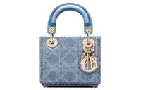 DIOR Lady Dior Sheepskin Daisie Bag Shoulder Bag Crossbody Bag Handbag Extra Mini Women's Sky Blue