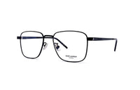 SAINT LAURENT Metal Square Eyeglass Frames Unisex Black