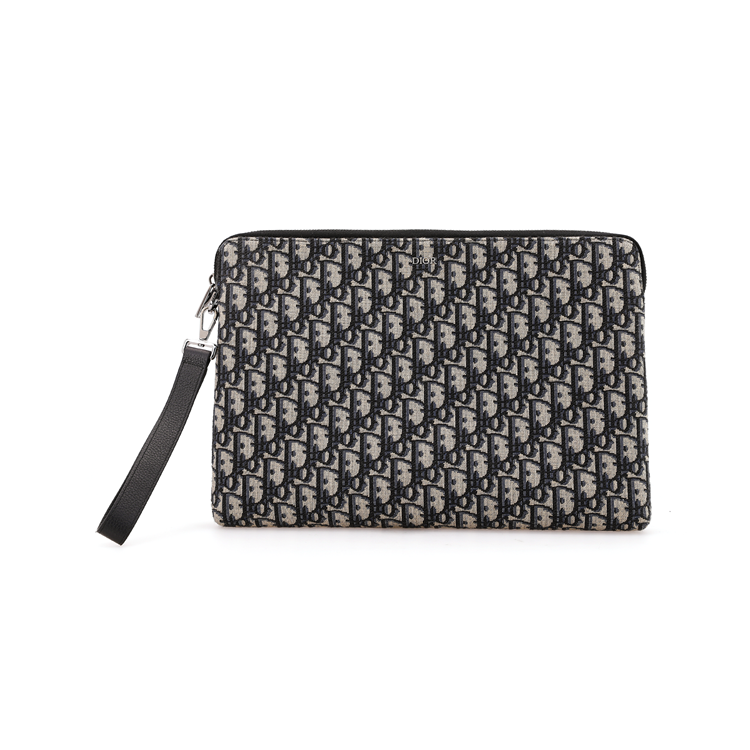 DIOR Cow Leather Clutch Regular Men's Beige Black