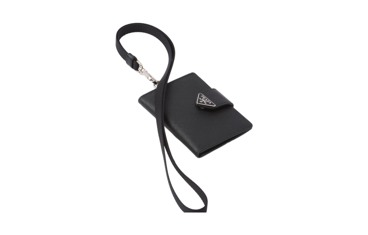 PRADA Saffiano Leather Card Holder Men's Black