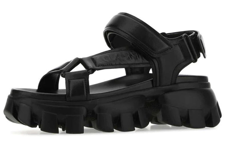 PRADA Nastro Sandal Black Leather