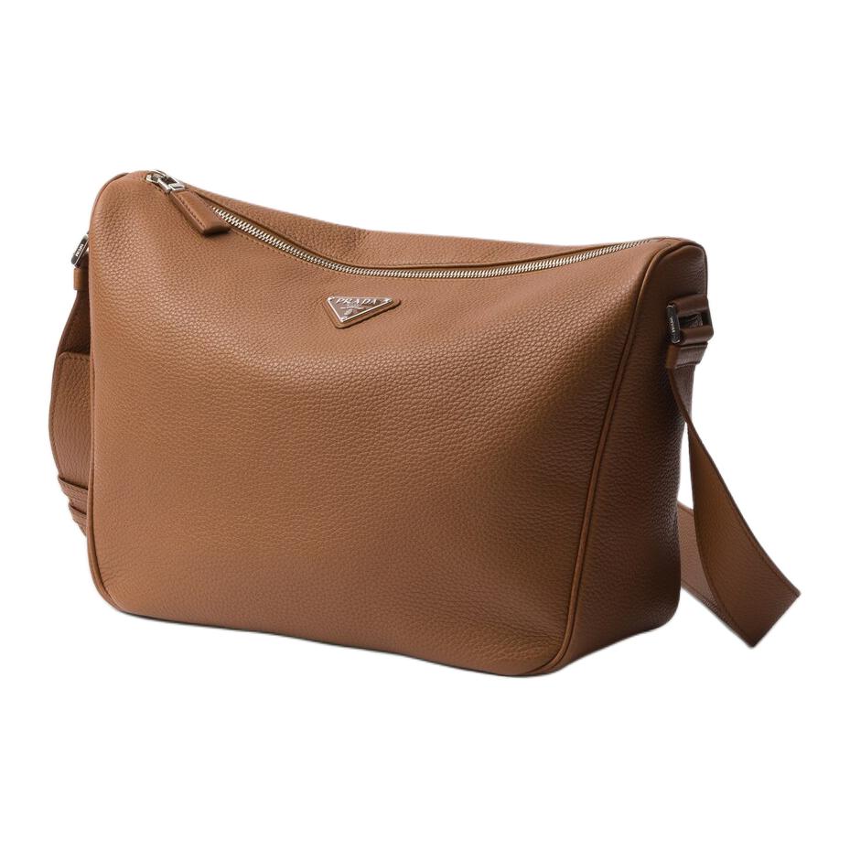 PRADA Calfskin Shoulder Bag Women's Brandy