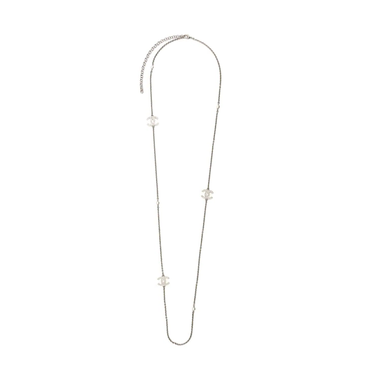 CHANEL 2000s CC logo Necklace