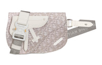 DIOR Jacquard Canvas Saddle Bag Canvas Bag Fanny Pack Sling Bag Shoulder Bag Crossbody Bag Men's Cream