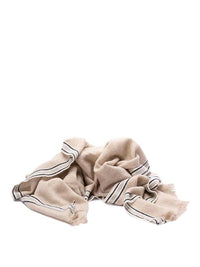 Brunello Cucinelli Striped-Border Cashmere Scarf