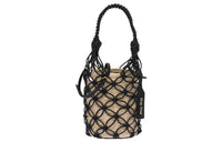 MIU MIU Straw And Wicker Bucket Bags Shoulder Bag Crossbody Bag Handbag Regular Women's Tan/Black