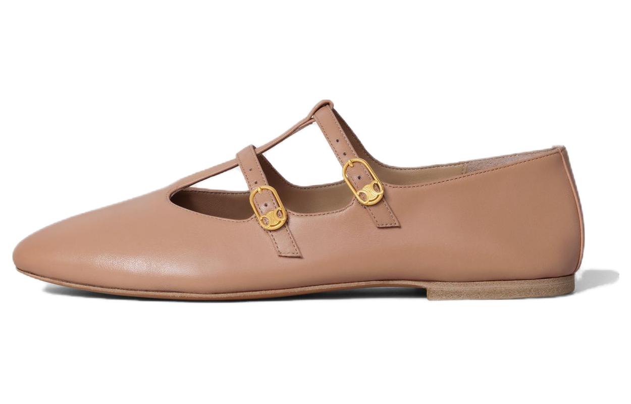 CELINE LES BALLERINES Women's Casual Shoes 0.5cm Women's Beige Pink