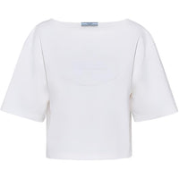 PRADA SS24 Drop Shoulder Sleeve T Shirt Women's White