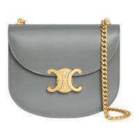 CELINE Triomphe Arc De Triomphe Cow Leather Portable Crossbody Bag Shoulder Bag Women's Zinc Color