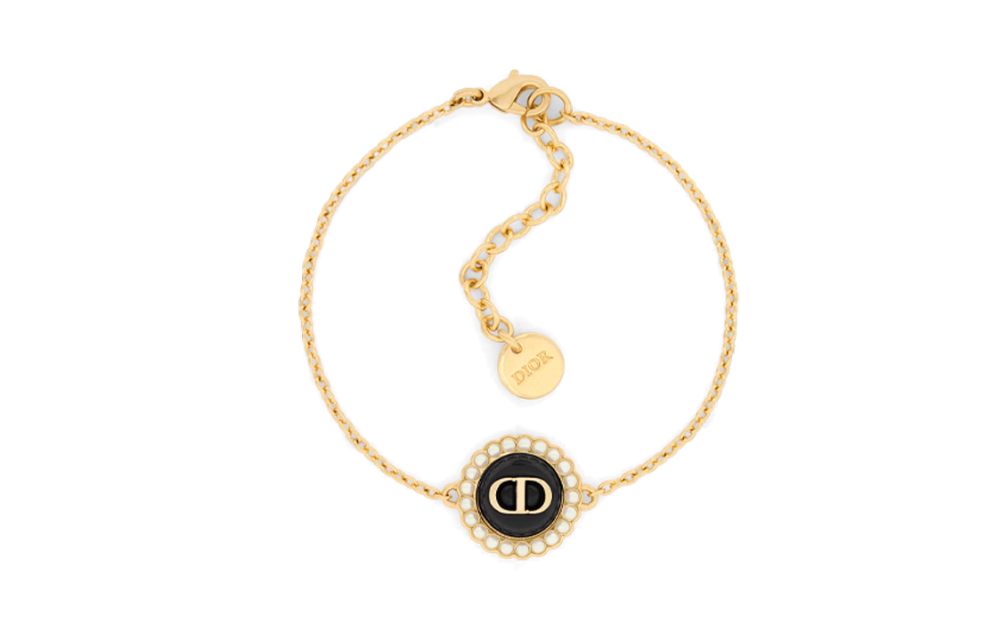 DIOR Metal Glass Resin Bracelets Women's Gold