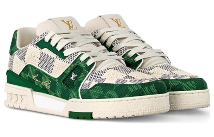 LOUIS VUITTON Trainer LV Low Top Skateboard Shoes Unisex White Green