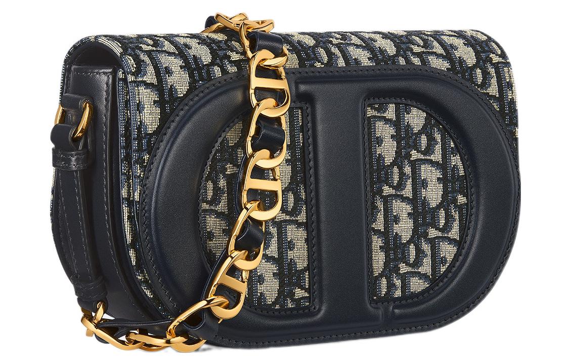 DIOR Leather Shoulder Bag Crossbody Bag Regular Women's Blue