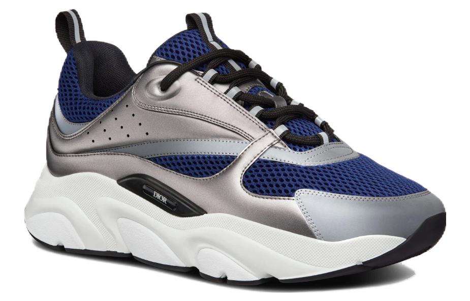 DIOR B22 Blue Technical Mesh Silver Tone White