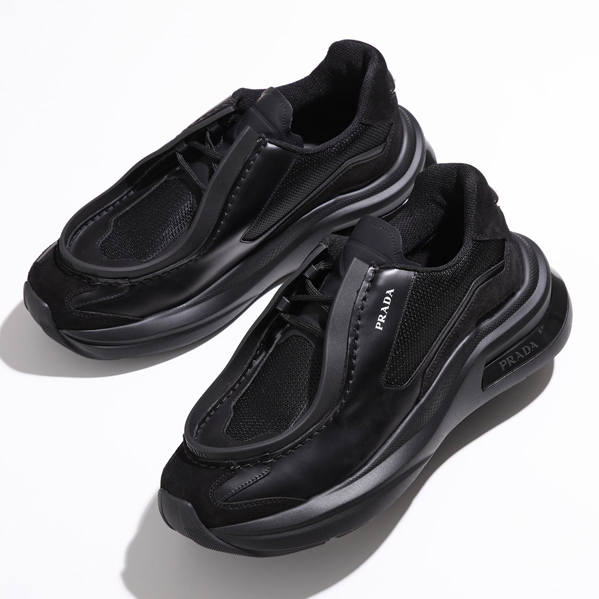 Prada Systeme Brushed Leather in Black