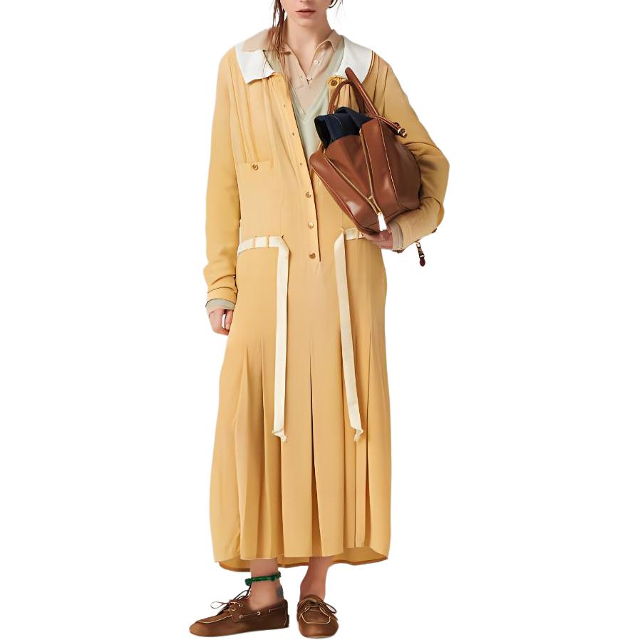 MIU MIU SS24 Long-Sleeved Dresses Women's Yellow