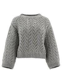Brunello Cucinelli Open Knit Long-Sleeve Jumper