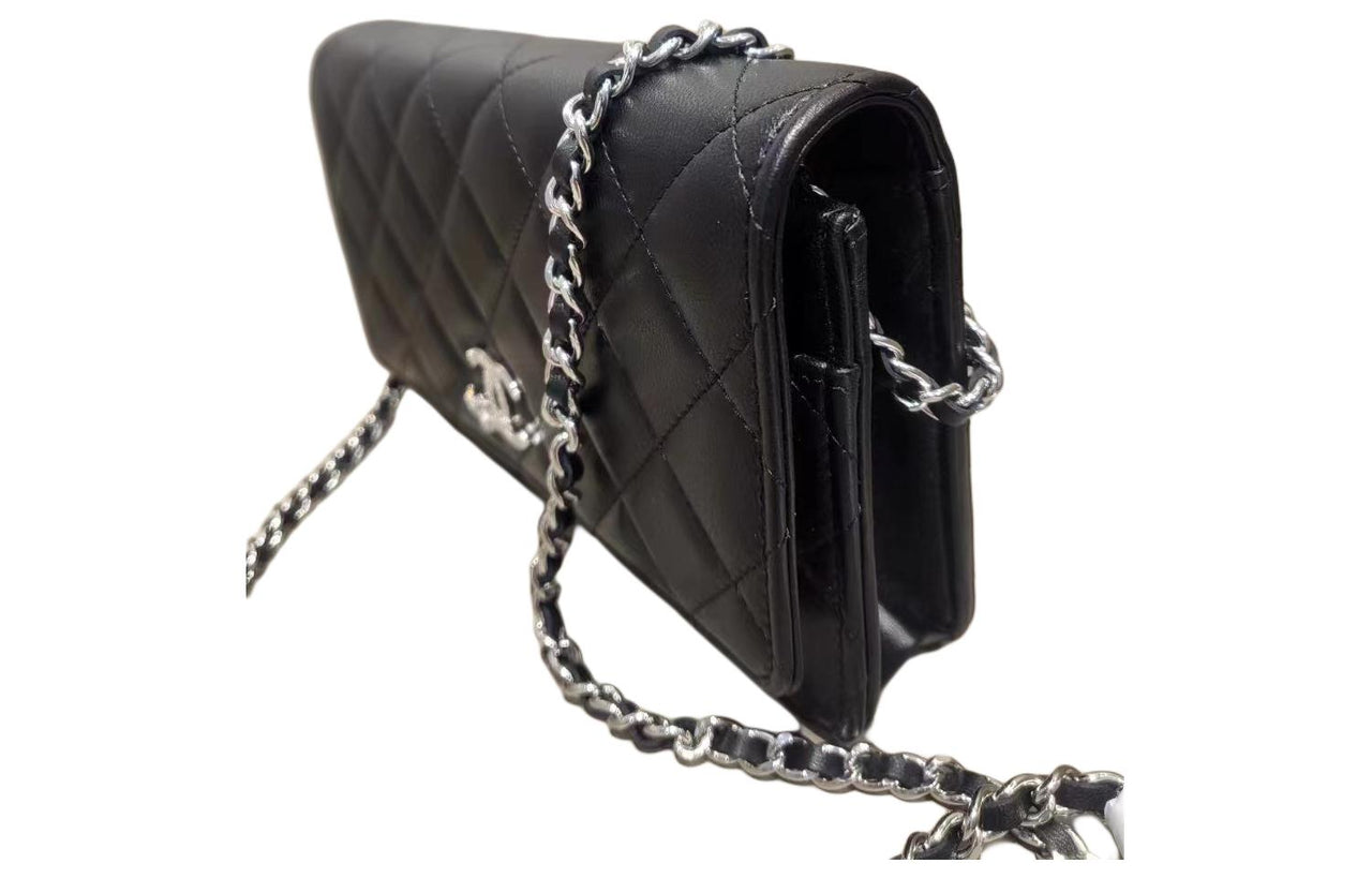CHANEL WOC Lambskin Shoulder Bag Crossbody Bag Women's Black