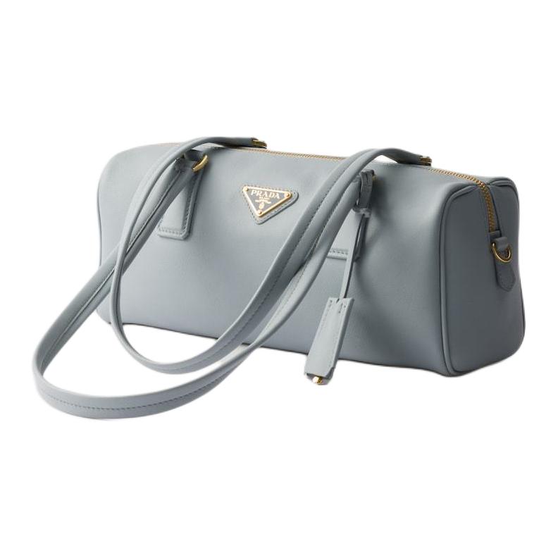 PRADA Calfskin Shoulder Bag Medium Size Women's Ivory