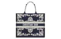 DIOR BookTote Embroidery Tote Bag Shopping Bag Shoulder Bag Handbag Women's Blue