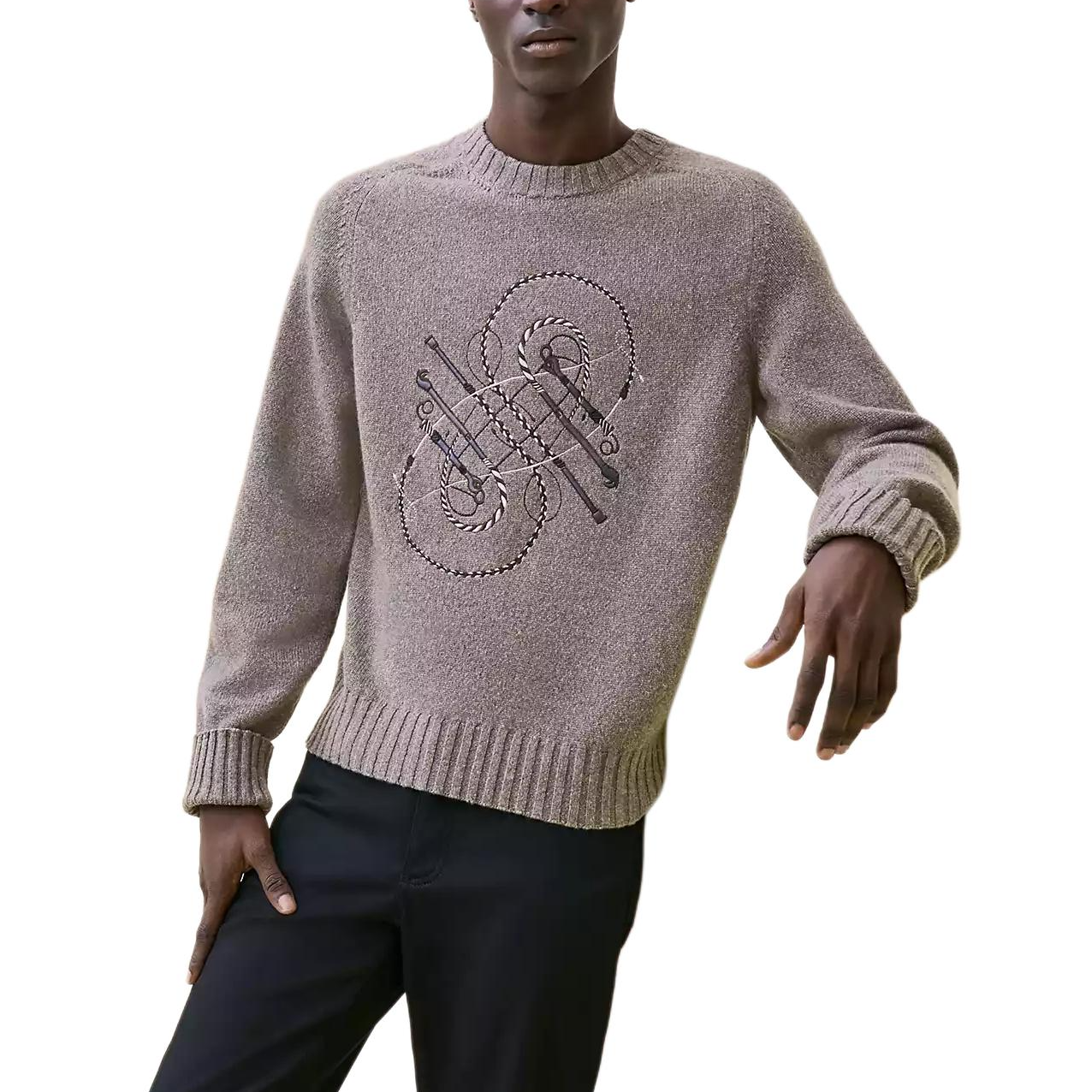 HERMES Cashmere Sweater Men's Basalt