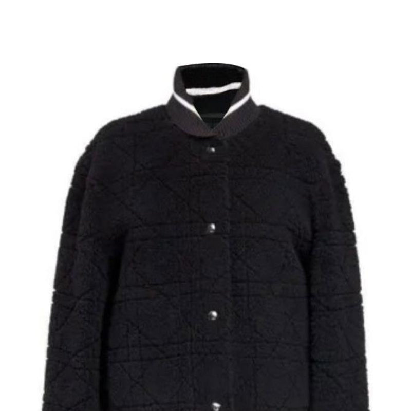 DIOR FW24 Velvet-feel Coat Women's Black