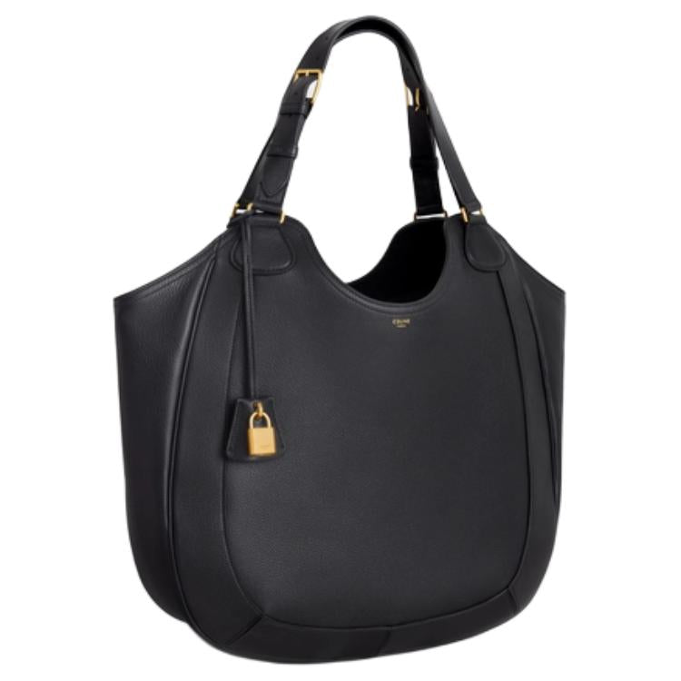 CELINE Calfskin Handbag Women's Black