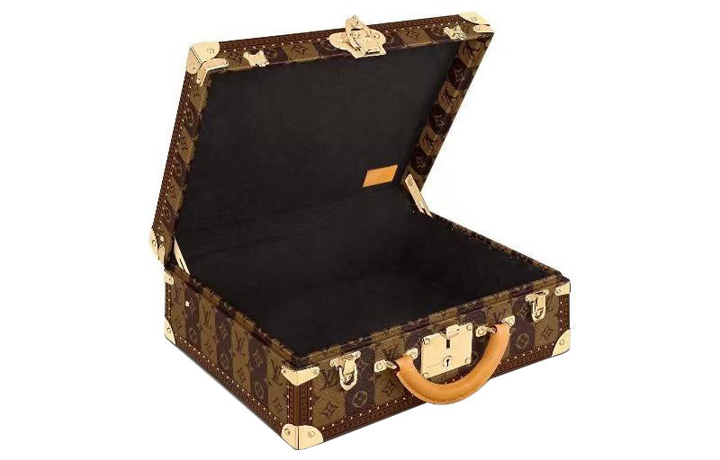 LOUIS VUITTON NIGO Collaboration Cotteville Coated Canvas With Leather Trim Storage Box Hard Case Unisex Brown