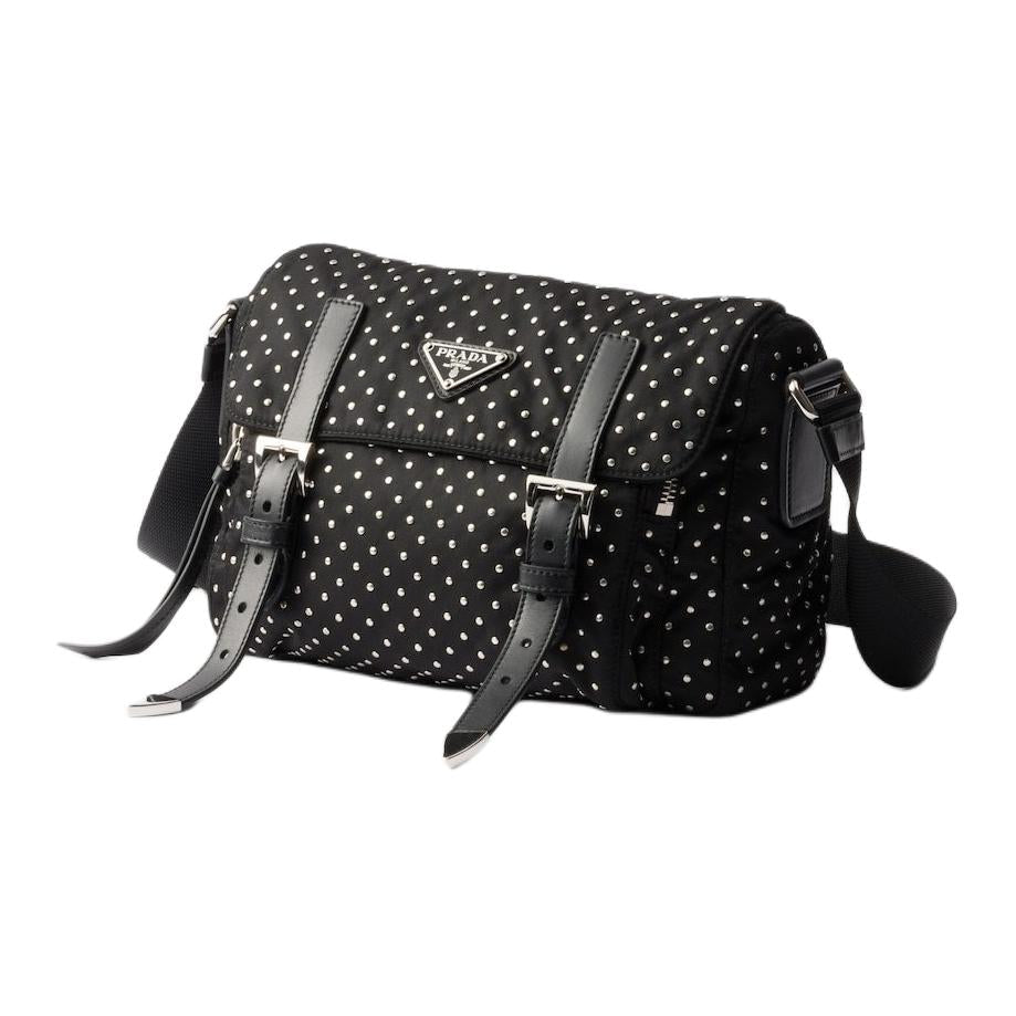 PRADA Recycled Nylon Shoulder Bag, Crossbody Bag Women's Black