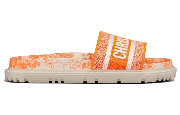 DIOR Dway Rubber Sole Slip Resistant Stylish Sandal Women's Bright Orange