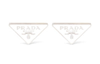 PRADA 925 Sterling Silver Earrings Women's White