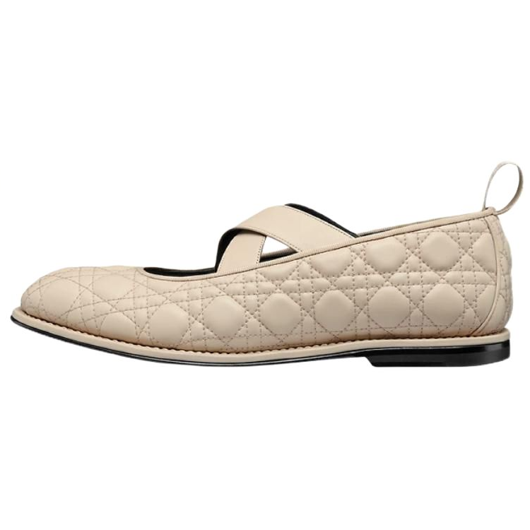 DIOR Tendu Flat Mary Jane Shoes Men's Beige
