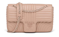 PRADA Diagramme Calfskin Shoulder Bag Crossbody Bag Women's Pink Beige