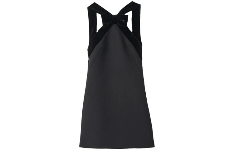 MIU MIU Grain De Poudre Mini-Dress Sleeveless Dress Women's Black