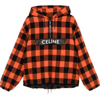 CELINE Checkered Quarter Zip Hoodie
