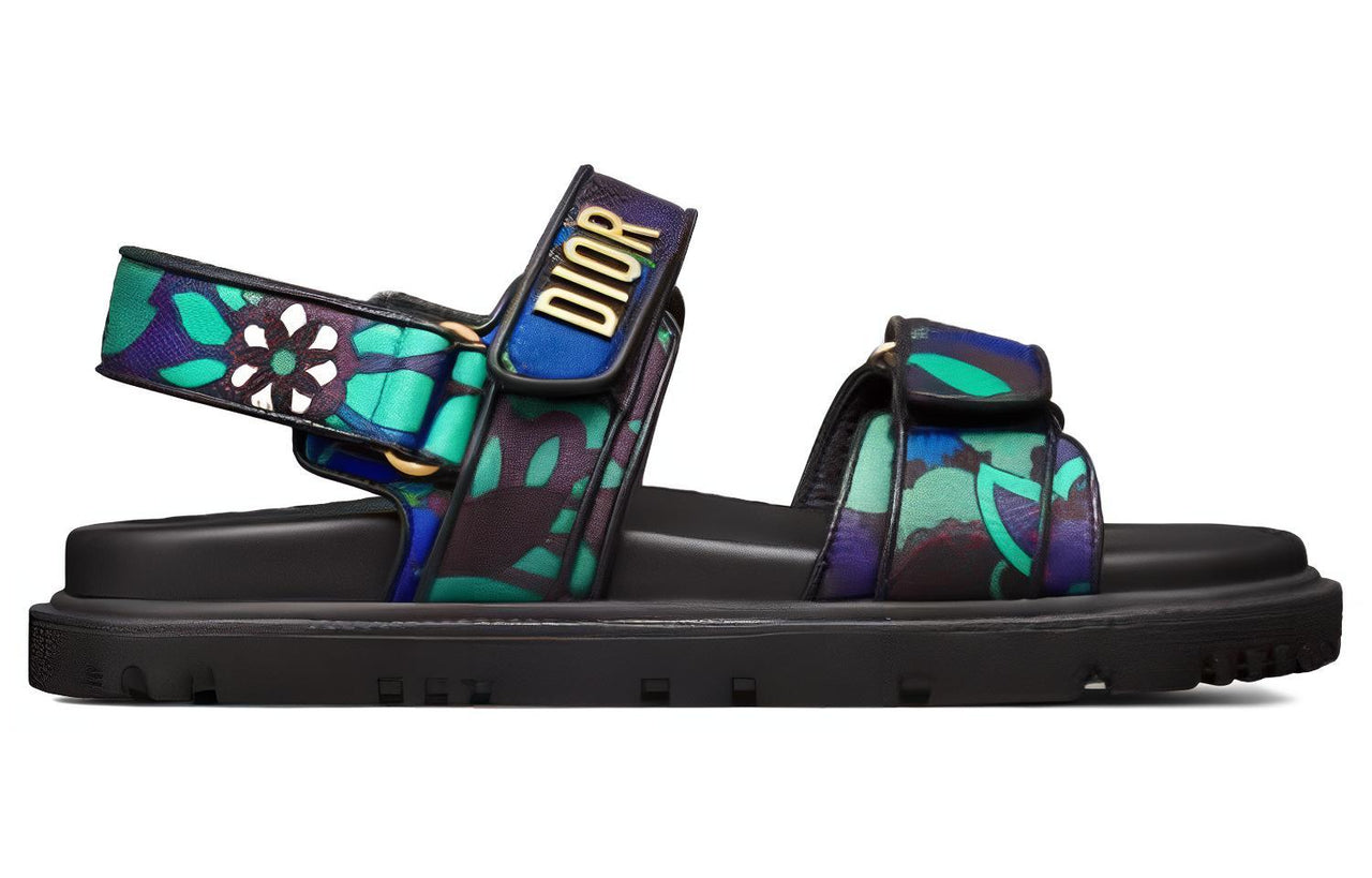 DIOR Beach Sandals Women's Black Green