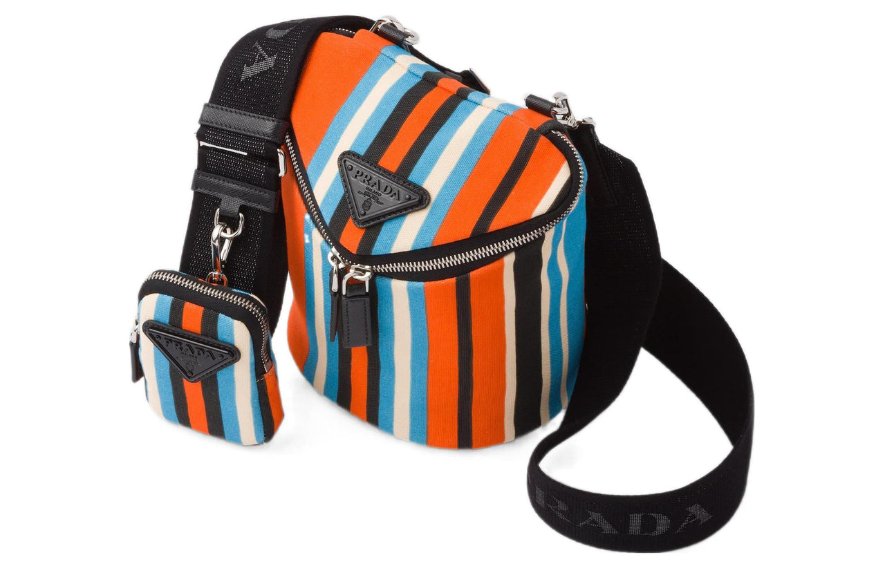 PRADA Fabric Shoulder Bag Crossbody Bag Men's Orange