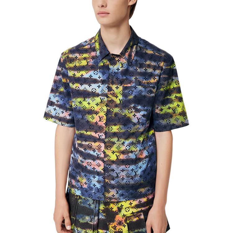 LOUIS VUITTON Zipped Monogram Tie Dye Shirt
