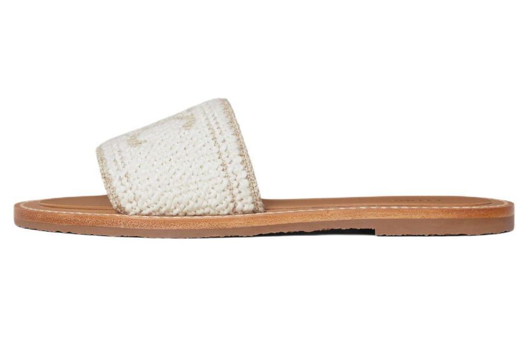 CELINE Triomphe Casual Slippers Women's White