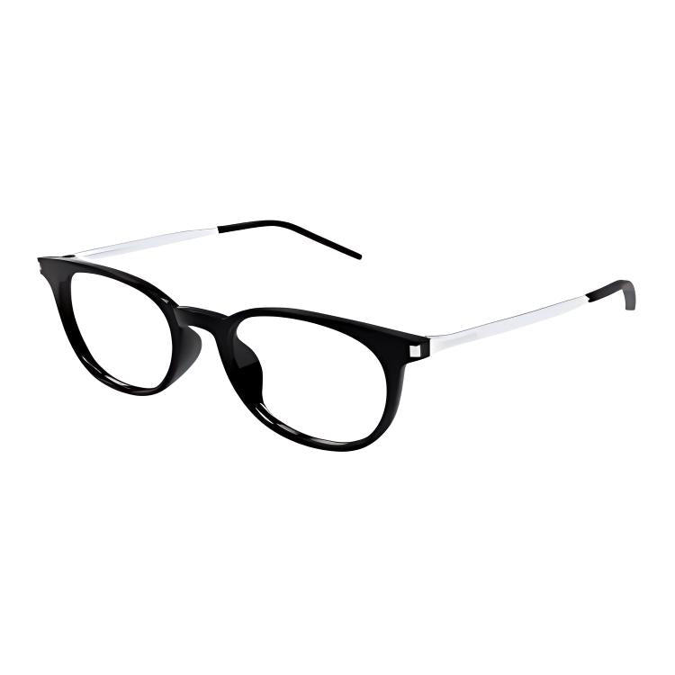 SAINT LAURENT Irregular Shape Eyeglass Frames Unisex Black
