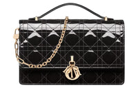 DIOR Patent Leather, Cow Leather Shoulder Bag, Crossbody Bag, Handbag Women's Black