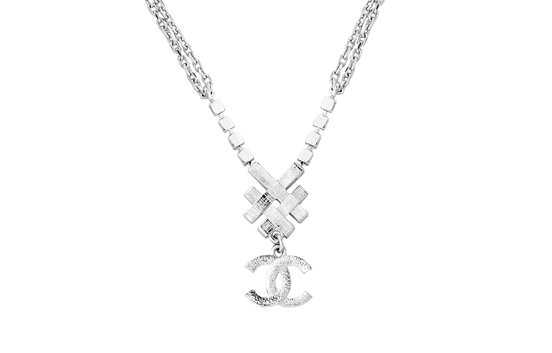 CHANEL Metal Necklaces Women's Silver