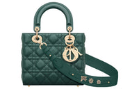 DIOR Lady DiorMy ABCDior Quilting Sheepskin Daisie Bag Shoulder Bag Crossbody Bag Handbag Small Size Women's Dark Green
